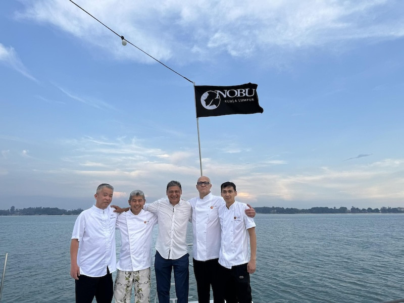 Fine dining on a yacht off Port Dickson
