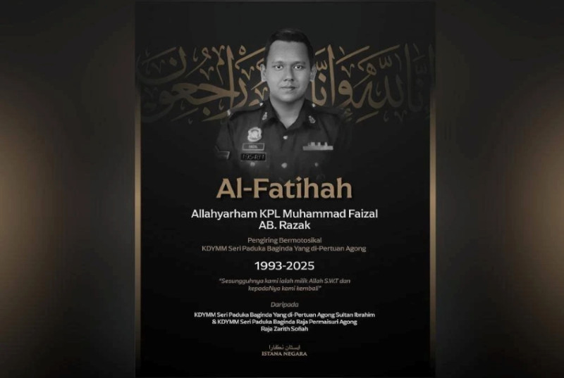 Royal escort police outrider killed while avoiding fallen tree in Hulu Selangor