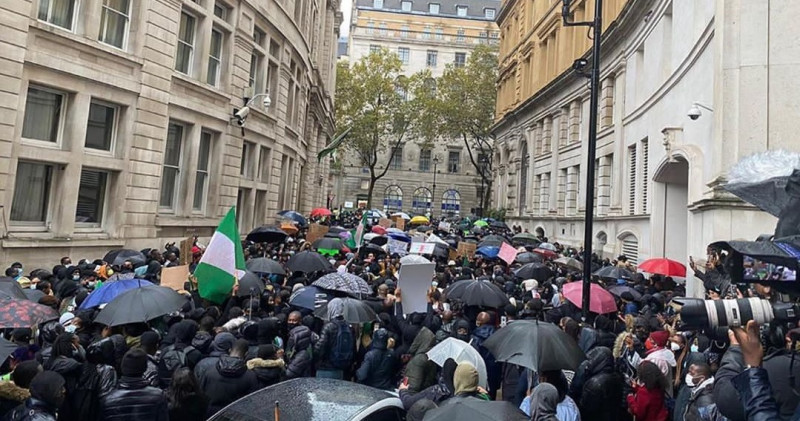 Hundreds protest in London against Nigeria violence