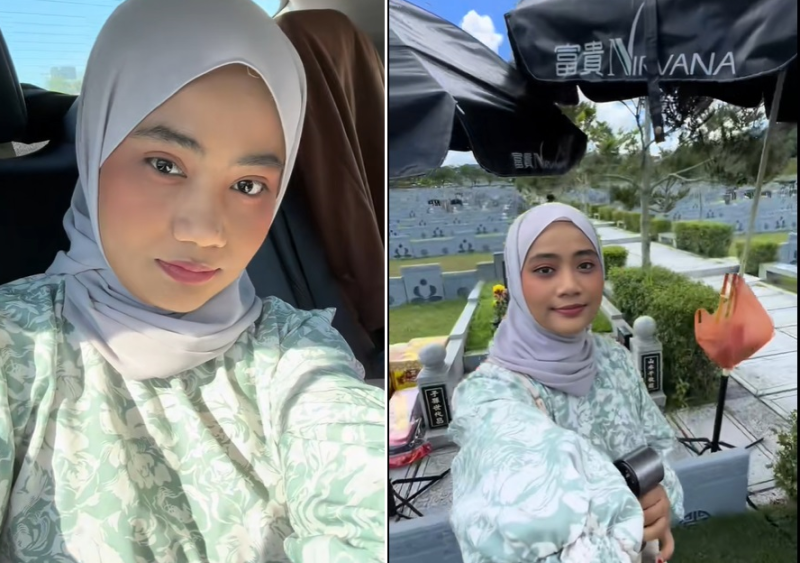 Malay woman accompanies Chinese husband to visit in-law’s grave during Qingming