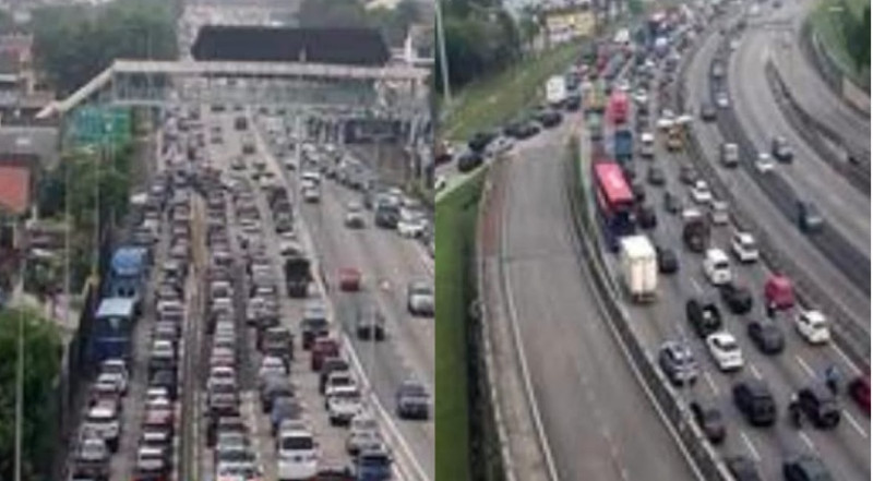 Traffic congestion in Bandar Sunway persists into the afternoon