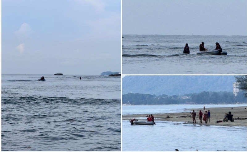 Firemen recue woman stranded on sand bar at Balok Beach