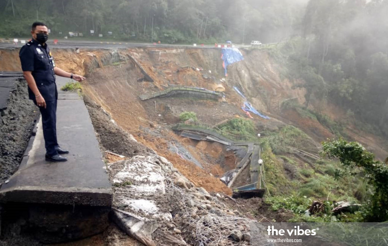 Chasm appears at Kinabalu Park as landslides hit Sabah