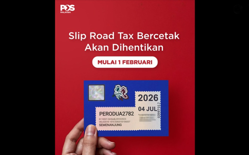 RTD ends physical road tax slip printing from Feb 1, 2026