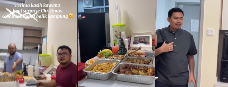 Friends bring Christmas cheer to Sarawakian who could not be with family