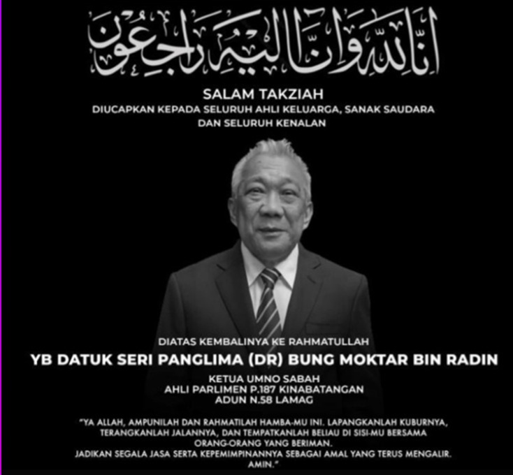 Veteran Sabah politician Bung Moktar Radin laid to rest amid statewide mourning