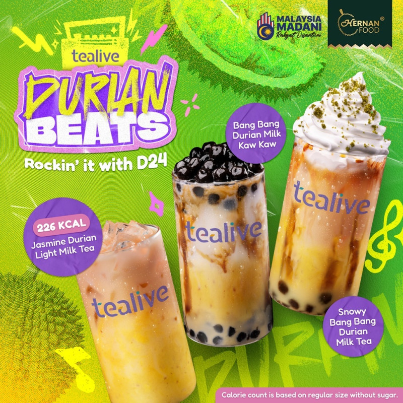 Tealive gets into the spirit of Merdeka with its durian limited range of drinks