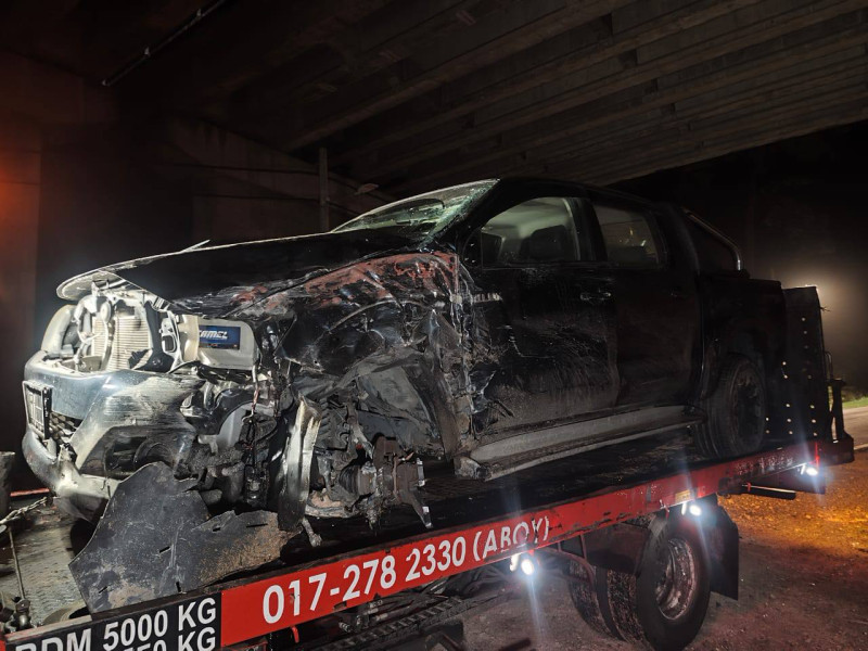 Chegu Bard crashes into pillar while avoiding animal crossing road in Rembau